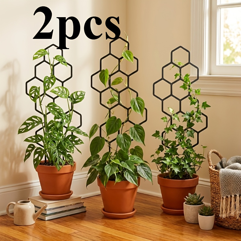 Plant Parent - อุปกรณ์ฝึกปลูกพืชเลื้อย 2 ชิ้น พร้อมกระถางสำหรับปลูกไม้เลื้อยและดอกไม้ ประหยัดพื้นที่สำหรับการทำสวนในร่มและกลางแจ้ง